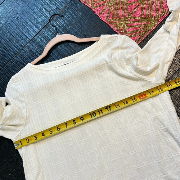 J. Jill Wearever Collection 3/4 Sleeve Textured Tunic Off-White Size M Petite - Picture 8 of 9